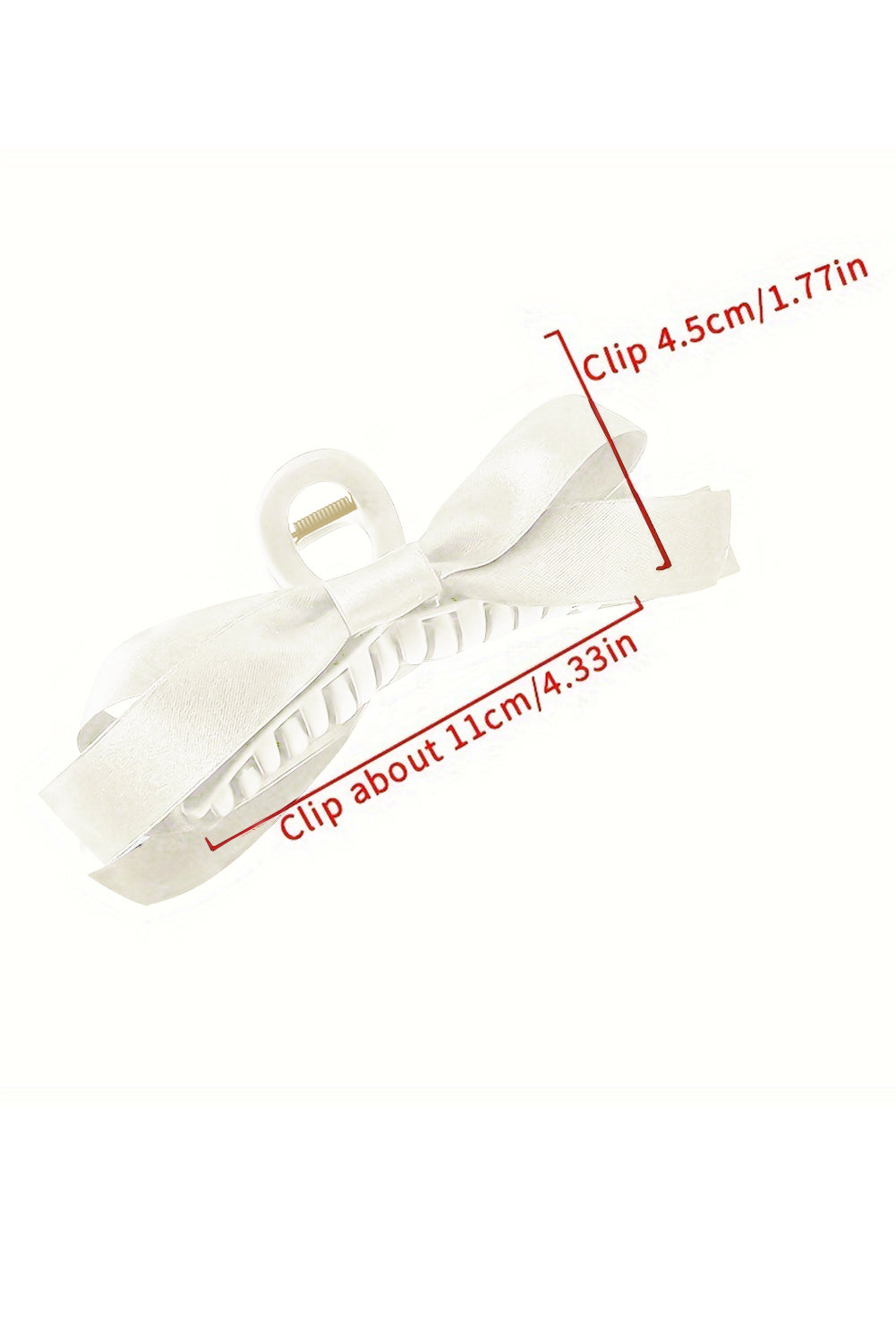 White Bow Decor Large Hair Claw Clip