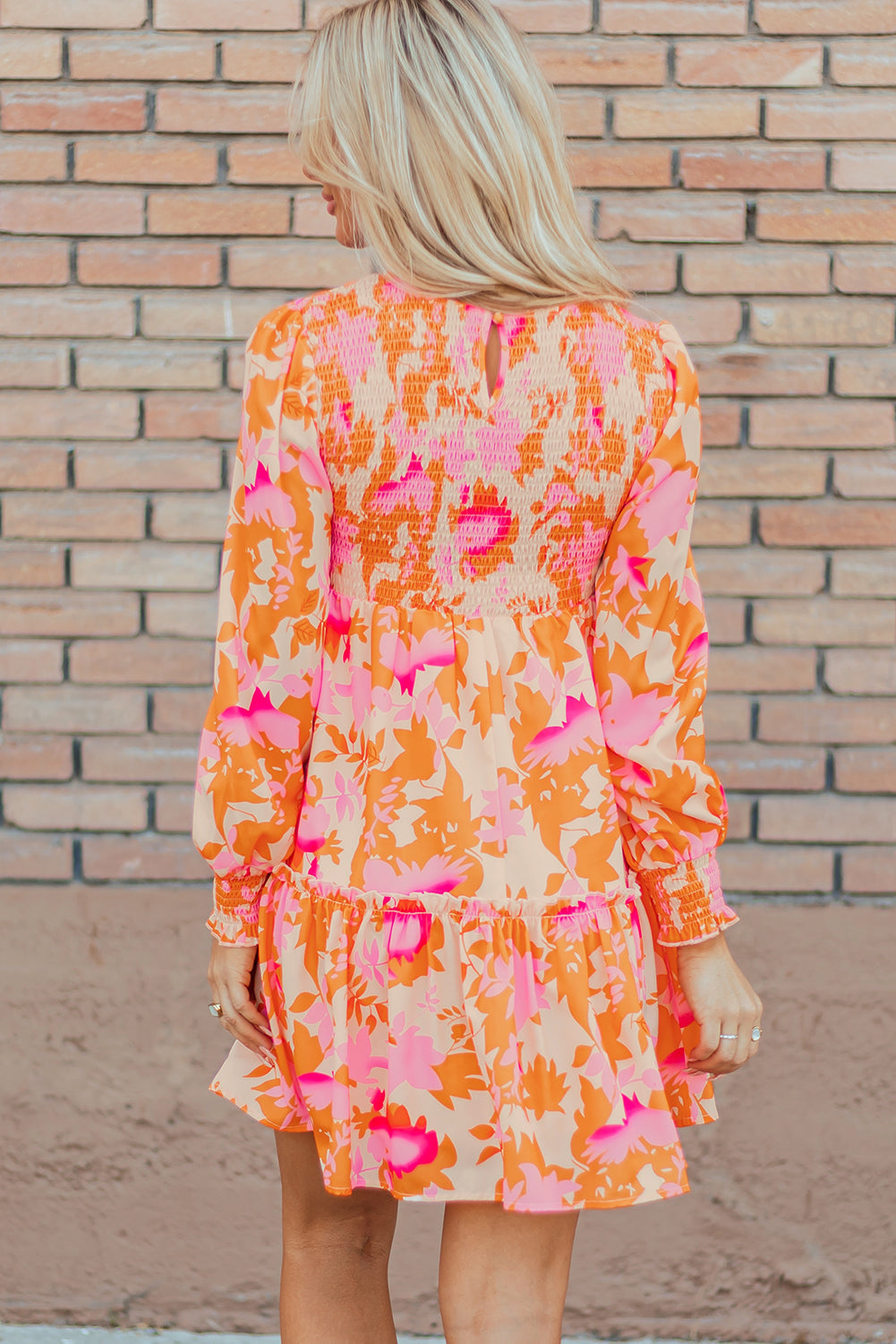 Vibrant Floral Tiered Mini Dress